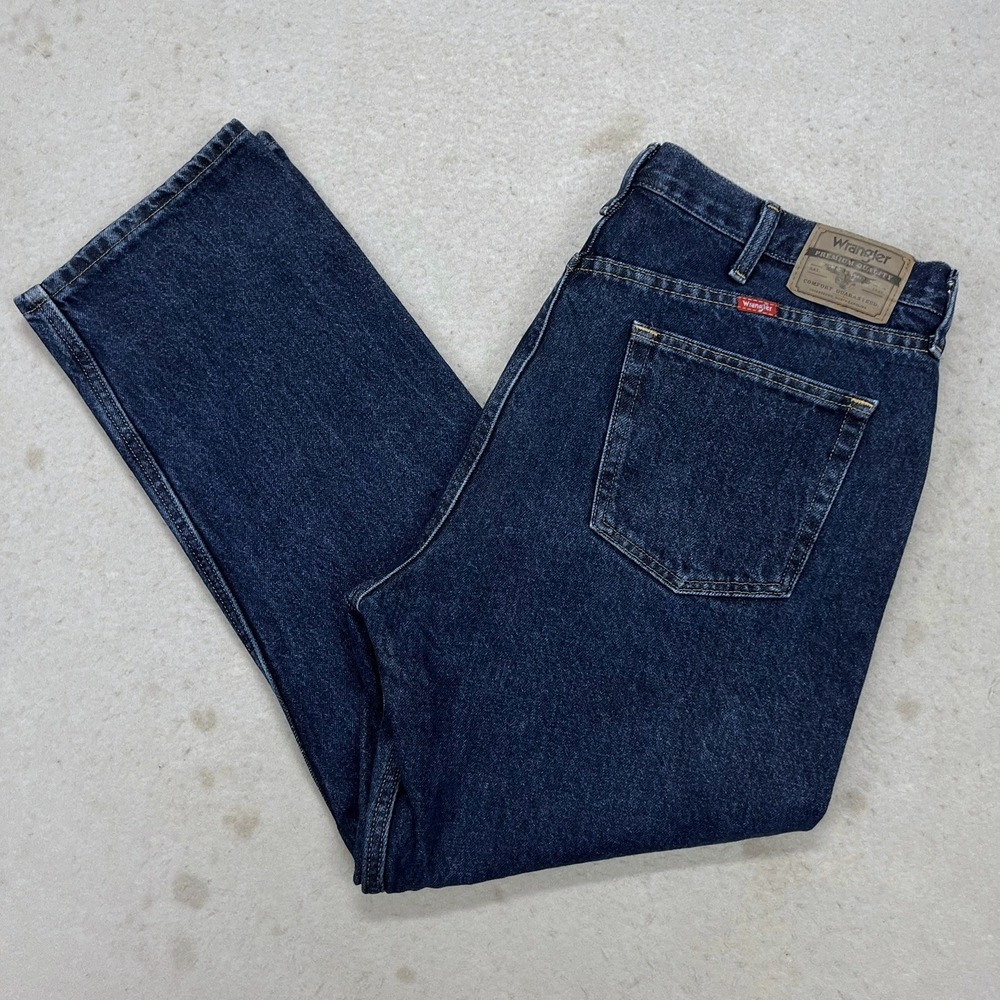 Wrangler Mens Dark Wash Straight Leg Denim‎ Jeans 40x30 Cotton Vintage Y2K
